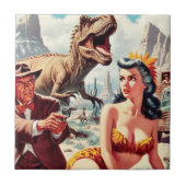 Retro Sci-Fi Pin Up Tegeltje (Voorkant)