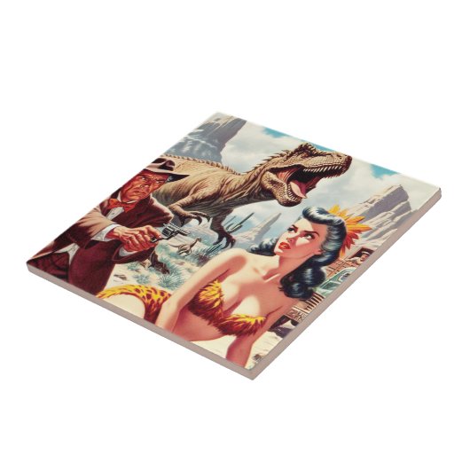 Retro Sci-Fi Pin Up Tegeltje (Zijkant)