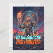 Retro Sci-Fi Pop Art Galactische Grillmaster Strip Bedankkaart (Voorkant)