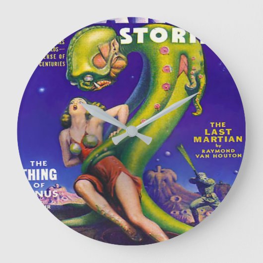 RETRO Sci Fi PULP ILLUSTRATION UIT 1940 Grote Klok (Voorkant)