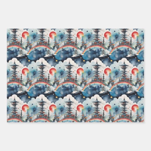 Retro Sci-Fi Robots in de ruimte Inpakpapier Vel (Voorkant 2)