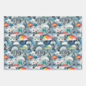 Retro Sci-Fi Robots in de ruimte Inpakpapier Vel (Voorkant)