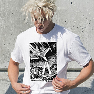 Retro Sci Fi Ruimteraket Vintage Strip T-Shirt
