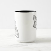 Retro Sci-Fi Ruimteschip Blauwdruk Kunst Mok (Midden)