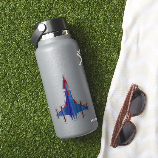 Retro Sci-Fi Ruimteschip Transparante Sticker (HydroFlask Insitu)