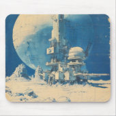 Retro Sci-Fi Space Base Muismat (Voorkant)