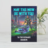 Retro Sci Fi Tactical Lawn Hero Parody Feestdagenkaart (Staand voorkant)