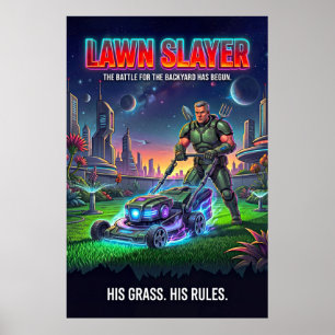 Retro Sci Fi Tactische Gazonheld Parodie Poster
