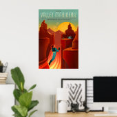 Retro Sci-Fi Valles Marineris Reisposter Poster (Thuiskantoor)