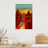 Retro Sci-Fi Valles Marineris Reisposter Poster (Keuken)