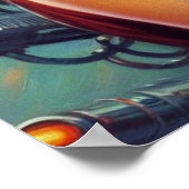 Retro Sci-Fi Vrouw Schilderen Poster (Hoek)