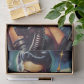Retro Sci-Fi Vrouw Schilderen Tissuepapier (Geschenk)