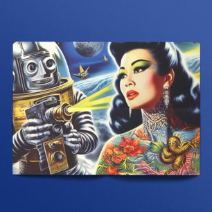 Retro Sci-Fi Vrouw Tissuepapier