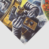 Retro Sci-Fi Vrouw Tissuepapier (Detail)