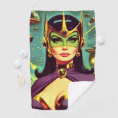 Retro Sci-Fi Woman Golfhanddoek (Insitu)