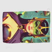 Retro Sci-Fi Woman Golfhanddoek (Horizontaal)