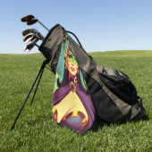 Retro Sci-Fi Woman Golfhanddoek (Groen)