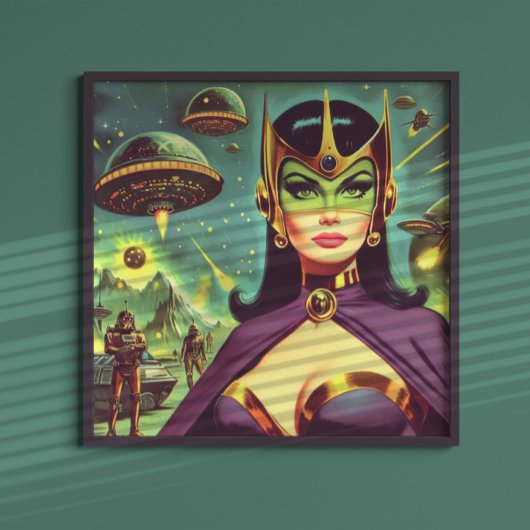 Retro Sci-Fi Woman Poster