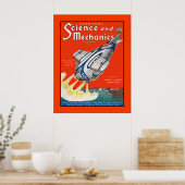 Retro Science Fiction 1931 cover magazine Poster (Keuken)
