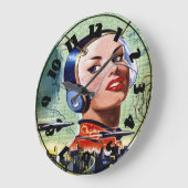Retro Science Fiction Clock Grote Klok (Hoek)