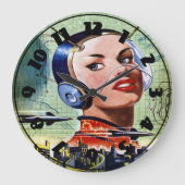 Retro Science Fiction Clock Grote Klok (Voorkant)