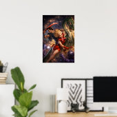Retro Science-Fiction Fantasie Ruimte Kunst Poster (Thuiskantoor)