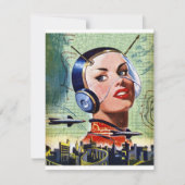 Retro Science Fiction Invitations Kaart (Voorkant)