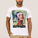Retro Science Fiction Mannen T-shirt<br><div class="desc">Sciencefiction heeft in de loop der jaren vele vormen aangenomen en tot de verbeelding geleid. Dit retro sciencefictionontwerp van jaren geleden is een interessante kijk op hoe dingen zich kunnen ontwikkelen. Dit retro sciencefiction ontwerp ziet er geweldig uit op dit mannen t-shirt. Perfect voor jezelf of als cadeau</div>