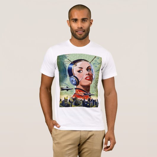 Retro Science Fiction Mannen T-shirt (Voorkant volledig)