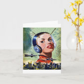 Retro Science Fiction Note-kaarten Kaart (Gele Bloem)