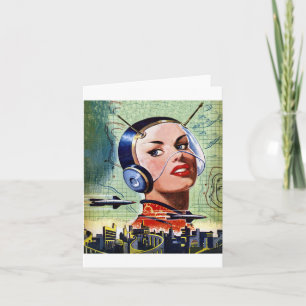 Retro Science Fiction Note-kaarten Kaart