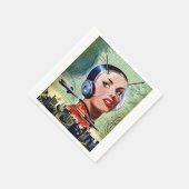 Retro Science Fiction Papieren servetten (Hoek)