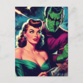 Retro Science Fiction Pin-up Briefkaart (Voorkant)