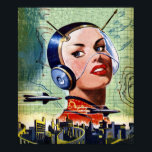 Retro Science Fiction Poster<br><div class="desc">Wetenschapsfictie heeft in de loop der jaren vele vormen aangenomen en heeft tot verbeelding geleid. Dit retro science fiction ontwerp uit het verleden van jaren is een interessante kijk op hoe dingen kunnen evolueren. Dit retro science fiction ontwerp ziet er geweldig uit op dit poster. Ideaal voor jezelf of als...</div>
