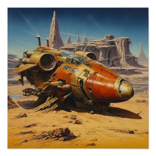 Retro Science Fiction Scene Perfect Poster (Voorkant)