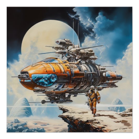 Retro Science Fiction Scene Perfect Poster (Voorkant)