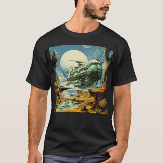 Retro Science Fiction Scene T-shirt (Voorkant)