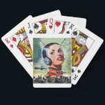 Retro Science Fiction-speelkaarten Speelkaarten<br><div class="desc">Wetenschapsfictie heeft in de loop der jaren vele vormen aangenomen en heeft tot verbeelding geleid. Dit retro science fiction ontwerp uit het verleden van jaren is een interessante kijk op hoe dingen kunnen evolueren. Dit retro science fiction ontwerp ziet er geweldig uit op deze speelkaarten. Ideaal voor jezelf of als...</div>