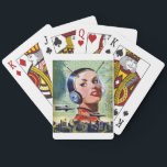 Retro Science Fiction-speelkaarten Speelkaarten<br><div class="desc">Wetenschapsfictie heeft in de loop der jaren vele vormen aangenomen en heeft tot verbeelding geleid. Dit retro science fiction ontwerp uit het verleden van jaren is een interessante kijk op hoe dingen kunnen evolueren. Dit retro science fiction ontwerp ziet er geweldig uit op deze speelkaarten. Ideaal voor jezelf of als...</div>