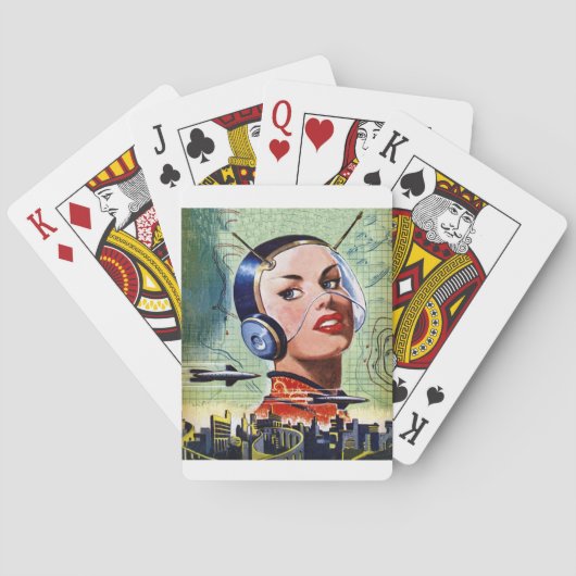 Retro Science Fiction-speelkaarten Speelkaarten (Achterkant)