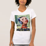Retro Science Fiction Vrouwen T-shirt<br><div class="desc">Sciencefiction heeft in de loop der jaren vele vormen aangenomen en tot de verbeelding geleid. Dit retro sciencefictionontwerp van jaren geleden is een interessante kijk op hoe dingen zich kunnen ontwikkelen. Dit retro science fiction ontwerp ziet er geweldig uit op dit vrouwen t-shirt. Perfect voor jezelf of als cadeau</div>