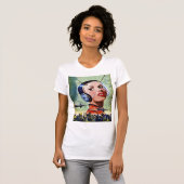 Retro Science Fiction Vrouwen T-shirt (Voorkant volledig)