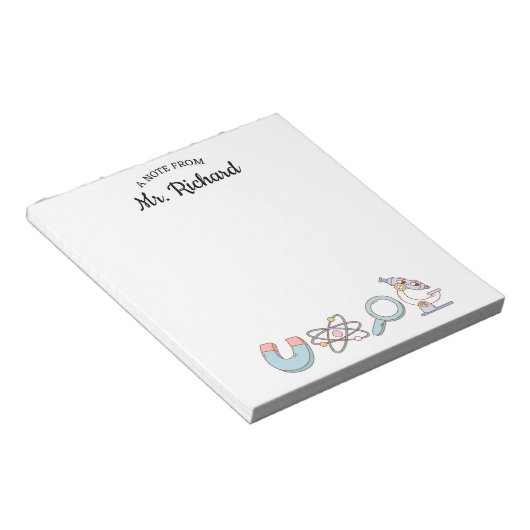 Retro Science levert wetenschapsleraar cadeau Notitieblok (Schuin)