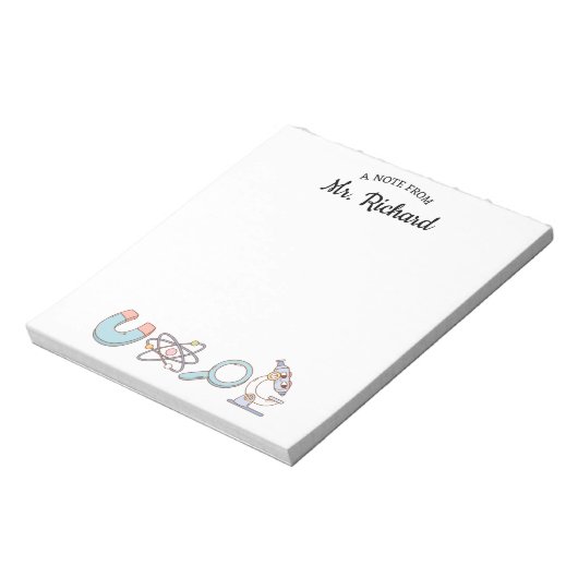 Retro Science levert wetenschapsleraar cadeau Notitieblok (Linkerzijde)