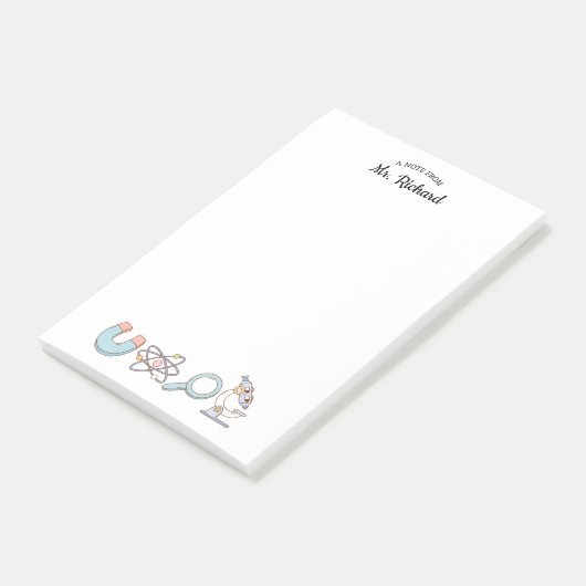 Retro Science levert wetenschapsleraar cadeau Post-it® Notes (Schuin)