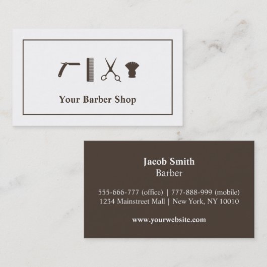 Retro Scissors haircut Tools Barber Shop Visitekaartje (Voorkant / Achterkant)
