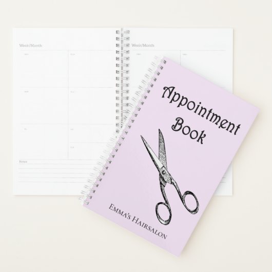 Retro Scissors Hairsalon Benoeming Book / Planner (Display)