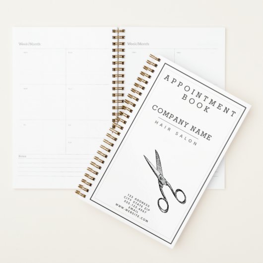 Retro Scissors Hairsalon Benoeming Book / Planner (Display)