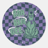Retro Scooby "OMG" Ronde Sticker (Voorkant)