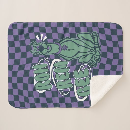 Retro Scooby "OMG" Sherpa Deken (Voorkant (horizontaal))